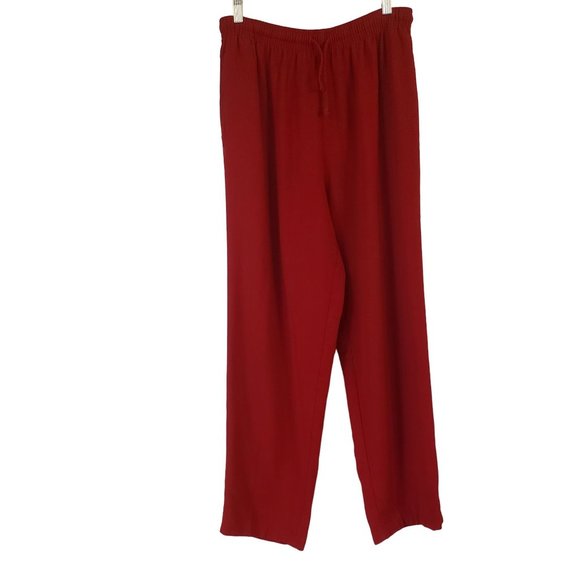 Alfred Dunner linen blend trouser size 12US red pull on - Picture 1 of 9